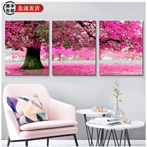 diy digital oil painting Oil painting Triptych three-piece painting Hand-painted coloring living room landscape decoration painting First love place