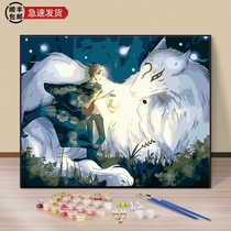 diy digital oil painting Bedroom living room Children cartoon animation hand painted Hand coloring oil color decorative painting Natsume 3