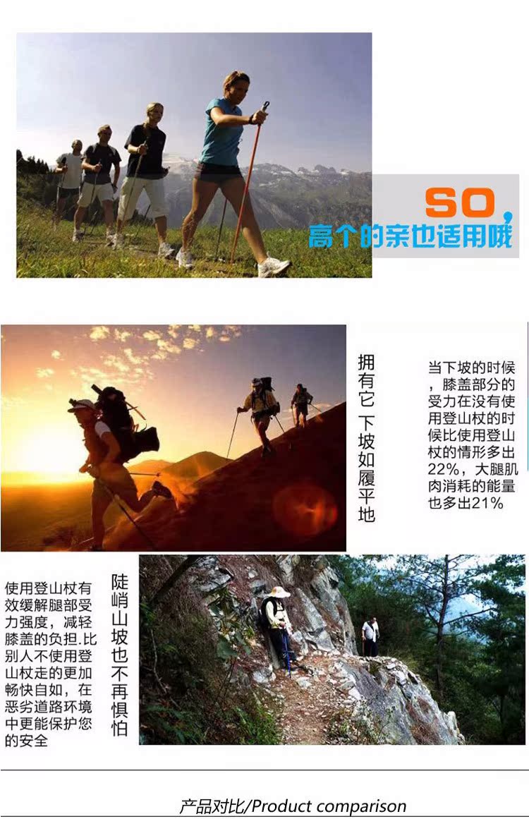 Trekking cực có thể thu vào - Gậy / gậy gậy cho người khiếm thị
