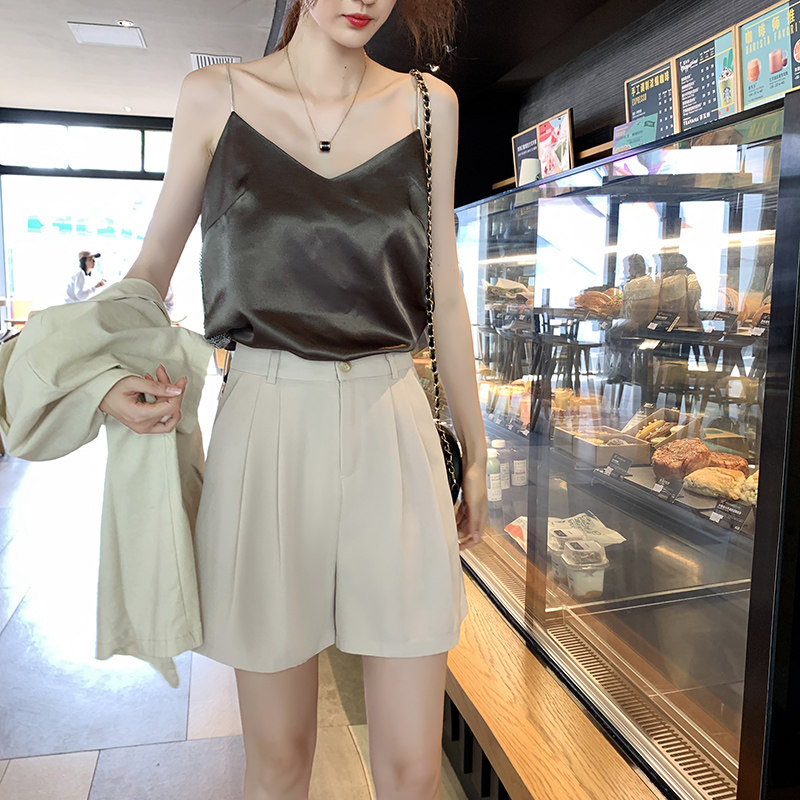 Suite shorts Summer pants Snow spinning pants high waist wide wide legs Summer pants thin pants