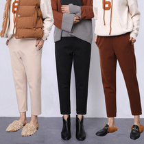 Autumn and winter thickened hair harem pants female Korean version loose high waist casual nine-point small feet radish pants