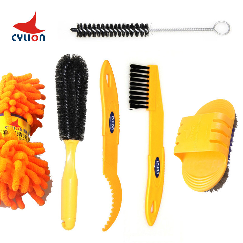 CYLION Racing Collar Mountain Bike Cleaning Tool Set Tire Brush Corner Brush Gloves Wheel Wheel Sickle Hook