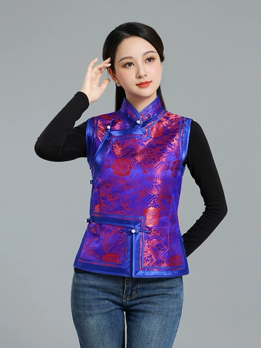 Монгольский элемент жилет Женщины Стоя воротничка новая монгольская одежда парла