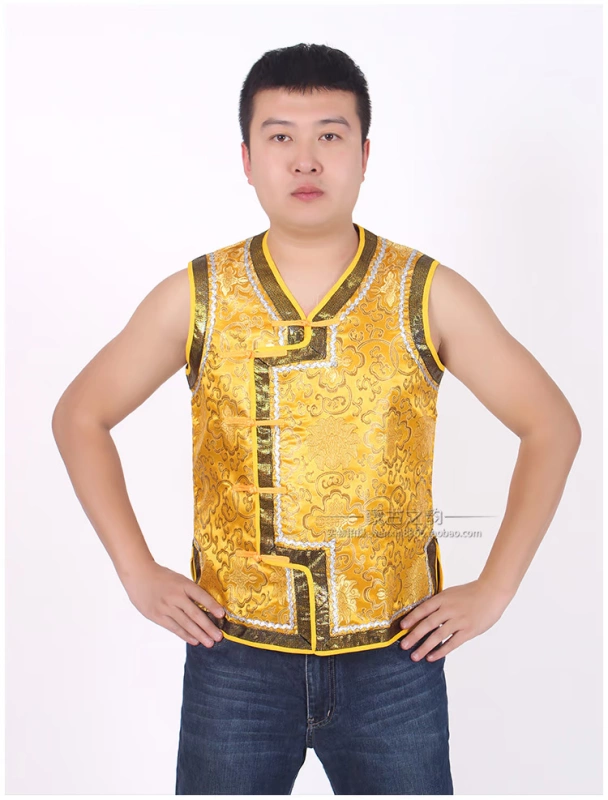 Của nam giới Mông Cổ vest vest vest mùa hè thiểu số trang phục Mông Cổ gown nam Mông Cổ vest trang phục