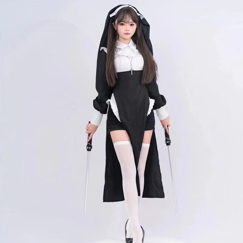 万圣节修女服cosplay!性感紧身暗黑系二次元角色扮演_Cosplay女装_淘宝游戏网