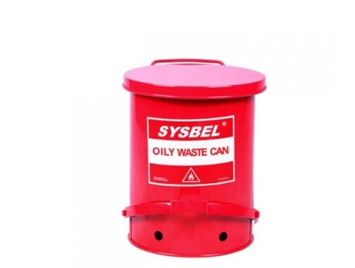Sisbell 10-Gallon Metal Trash Can for Oil-Stained Waste, Fire-Resistant Trash Can Wa8109300 Sisbell 10-Gallon Metal Trash Can for Oil-Stained Waste, Fire-Resistant Trash Can Wa8109300