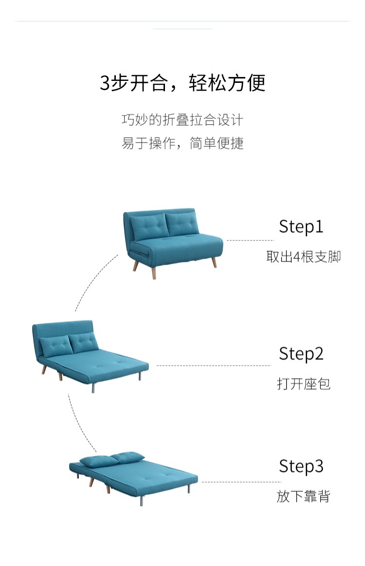 Vatican Nghệ thuật tặng Barbizon Bắc Âu đơn giản giường sofa vải lười biếng gấp kép sử dụng giải trí phòng khách căn hộ nhỏ - Ghế sô pha sofa giường giá rẻ