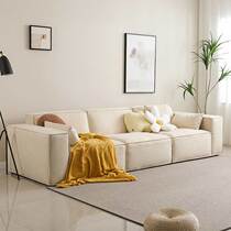 Youfan art art French cream sofa modern simple cream tofu block living room small apartment cotton sofa
