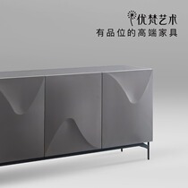 Youfan art Caen Italian light luxury solid wood sideboard modern simple living room kitchen storage three-door bucket cabinet