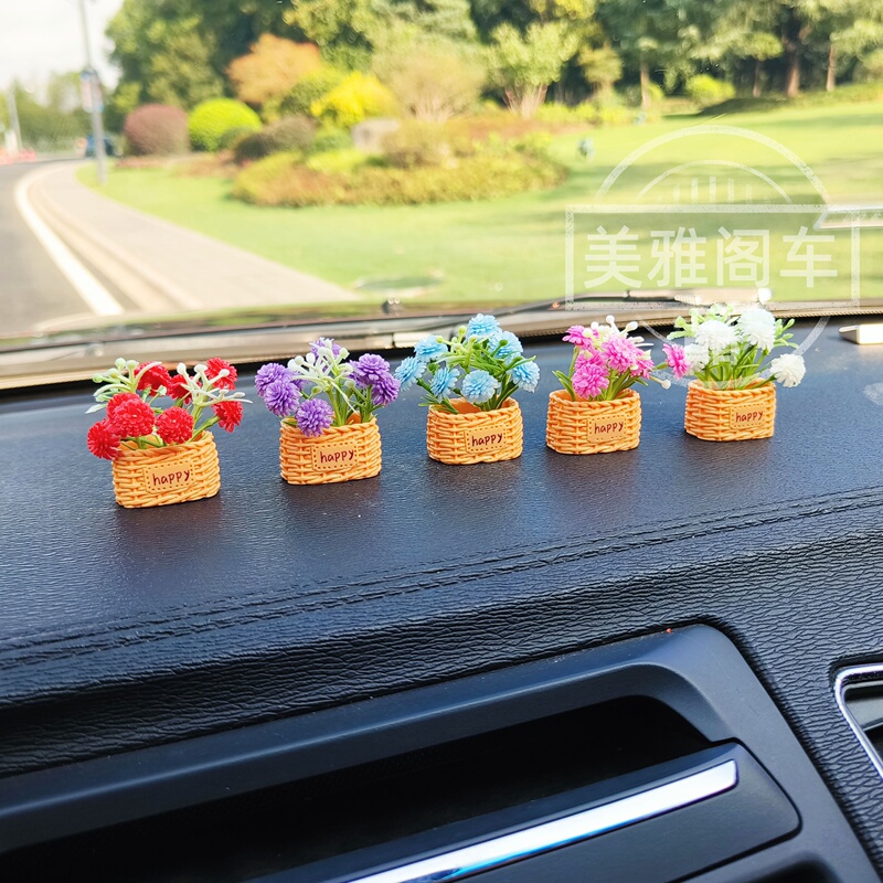 Creative Car-Mounted Micro-Landscape Artificial Flower Pot Navigation Screen Decoration Mini Green Plant Healing Cute Desktop Ornament Creative Car-Mounted Micro-Landscape Artificial Flower Pot Navigation Screen Decoration Mini Green Plant Healing Cute Desktop Ornament