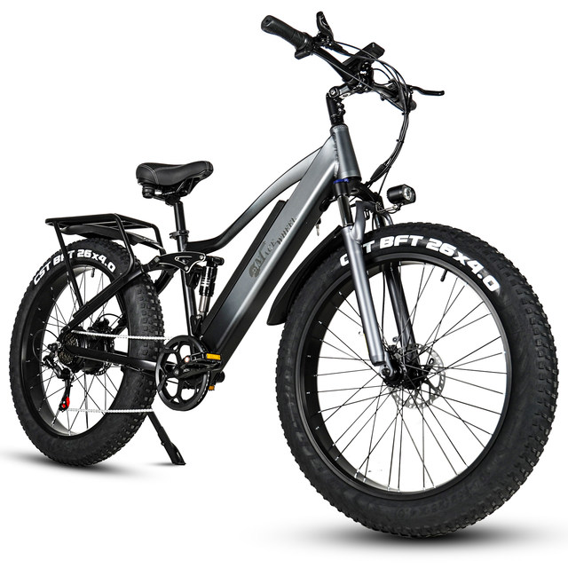 ລົດຖີບພູເຂົາໄຟຟ້າ 26 ນິ້ວ off-road lithium battery-assisted bicycle 4.0 fat tire beach scooter ຫມໍ້ໄຟສໍາລັບຜູ້ໃຫຍ່