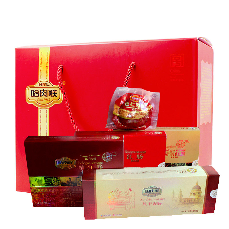 Harbin red sausage gift box taste hundred years of Harbin meat joint gift box red sausage air-dried sausage small belly mixed gift box 2200g