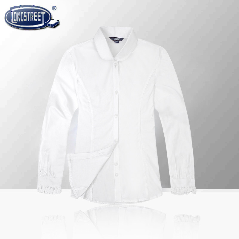 Lan Shi girls lace sleeve long sleeve shirt lady college style white shirt C-5111