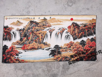 Hanging paintings in the entrance hall and living room brocade paintings of the rising sun gold embroidery calligraphy embroidery paintings of landscapes and figures