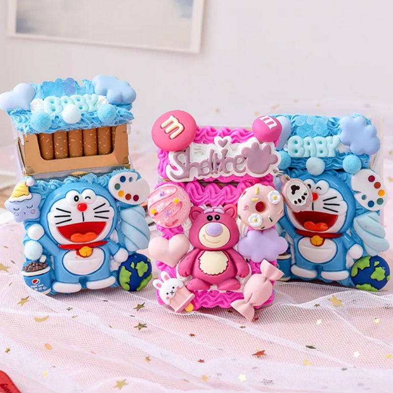 Cream glue cigarette case mobile phone shell diy material bag handmade creative personality Yugui dog accessories Ins smoke sleeve 