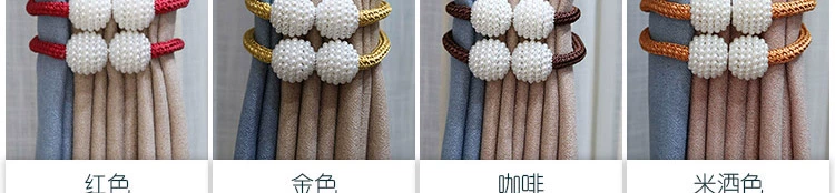 Rèm trang trí nam châm dây đeo một cặp phòng khách châu Âu phòng ngủ sáng tạo tie dây ren rèm clip khóa bóng - Phụ kiện rèm cửa thanh treo rèm cửa không cần khoan