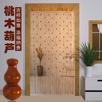 Natural peach wood hyacinth door curtain partition curtain hanging-room dining room dining room toilet decoration blinds add coarse silver wire cord