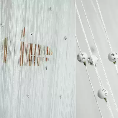 Adhesive door curtain Punch-free bead thread curtain Living room bedroom entrance partition window Clothing store decoration tassel curtain