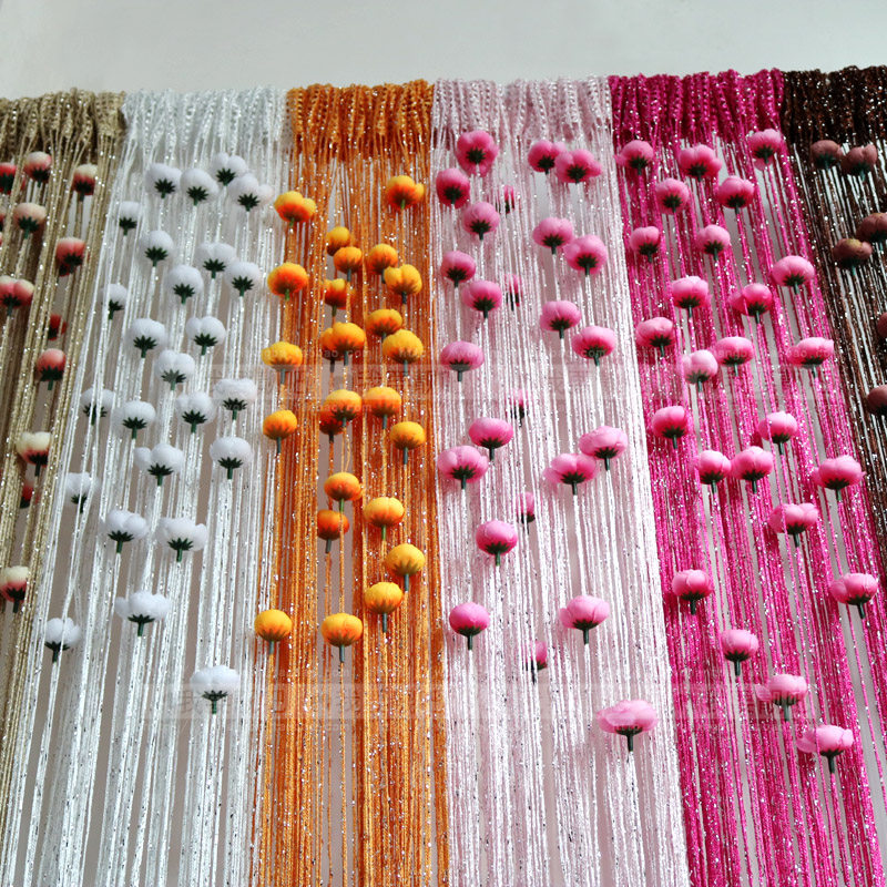 Encrypted bold rose tassel door curtain Partition line curtain Bedroom Living Room Tanabata Jewelry store hanging decorative line curtain