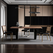 American style of silence process wind North American walnut log table elliptical simple and more office home creative light luxury