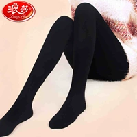 Quần legging Langsha nữ mùa xuân và mùa thu và mùa đông mỏng cộng với đôi chân dày nhung mỏng màu đen vớ một mảnh vớ quan tat