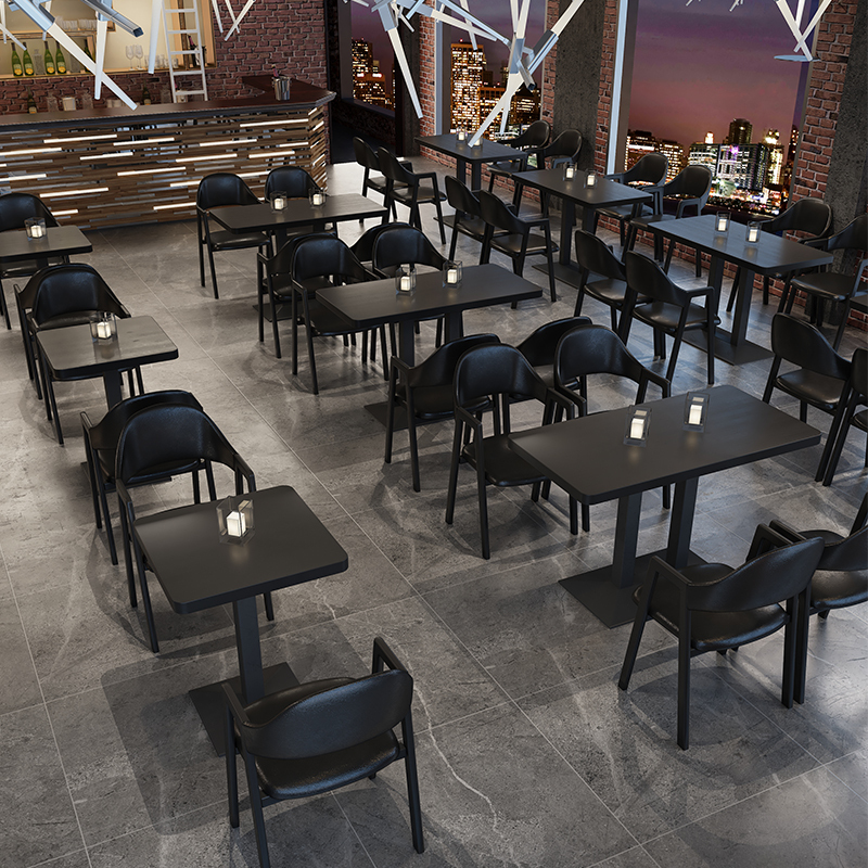 Retro Music Bar Special Table for Quiet Bars, Nightclub Industrial Style Tavern Tables and Chairs, Western Food, Coffee, Barbecue Shop Long Table