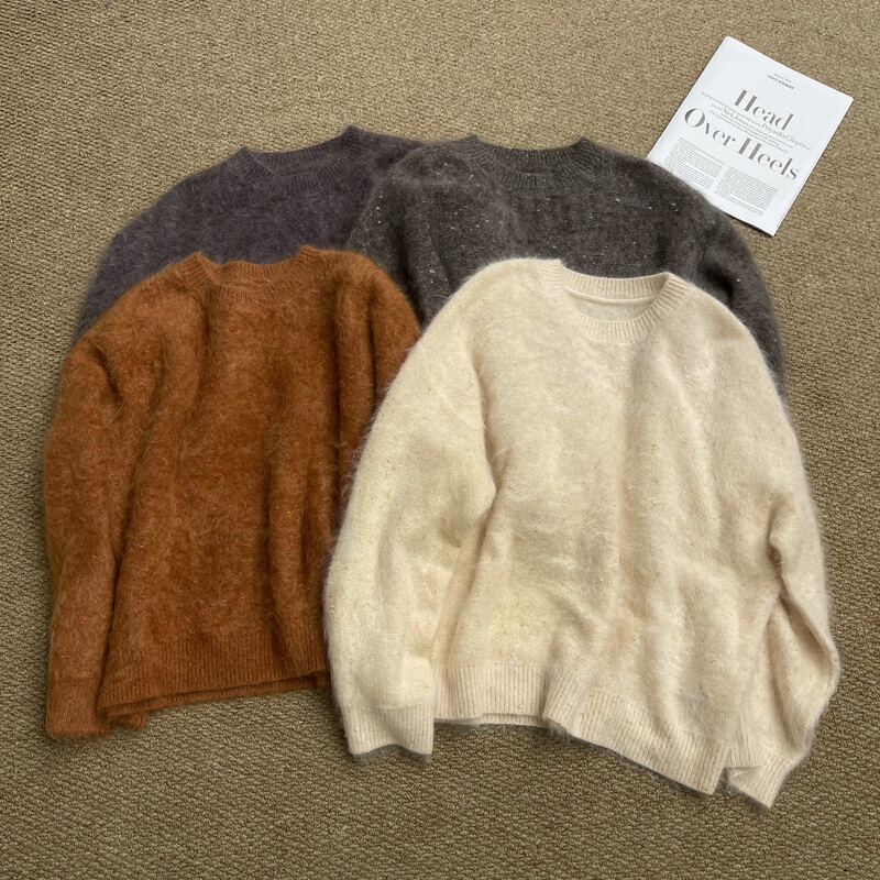 2026 Autumn Model 908Xyh-695 Cashmere Brushed Dot Yarn Sweater, One Size, Chest 124, Length 57, No Returns, No Exchanges