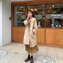 2021 autumn new fashion all-match Korean casual thin lapel mid-length Korean windbreaker long-sleeved womens coat