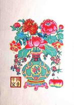 Wu Qiang Woodblock New Year Pictures Four Seasons of Peace 43X68cm Painted Heart Intangible Cultural Heritage Folk Characteristic Art