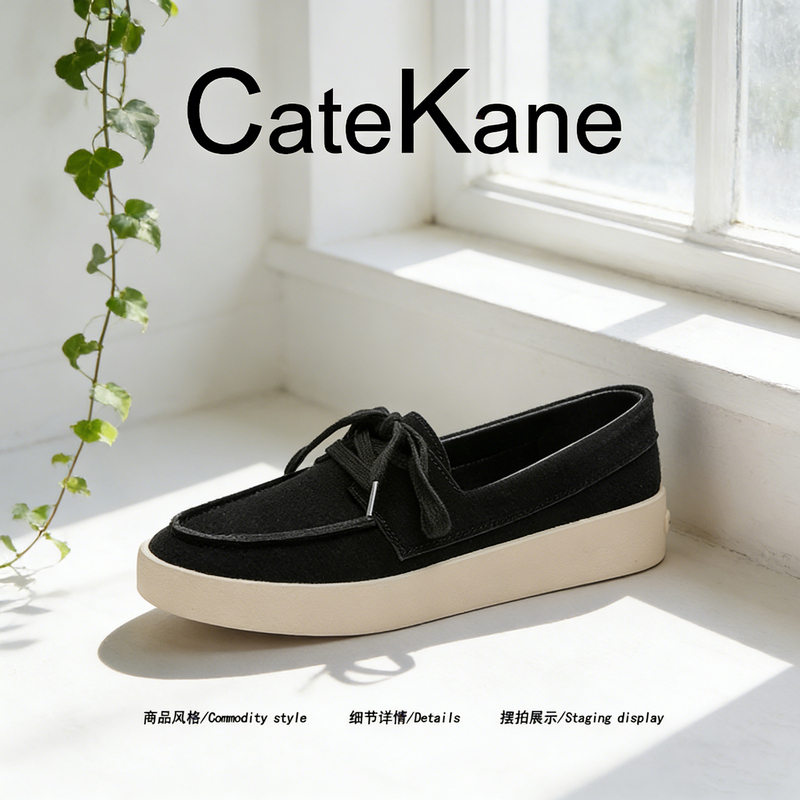 [Lightweight Travel] Catekane2026 Suede Loafers British Style Low-Top Shoes Commuting Casual Men's Shoes
