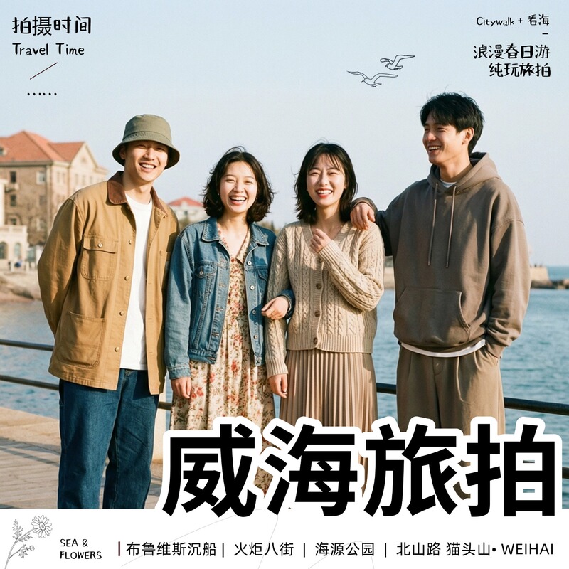 Weihai Travel Photography + Props + 9 Photos Per Hour with Professional Editing [3 Years with Zero Negative Reviews]