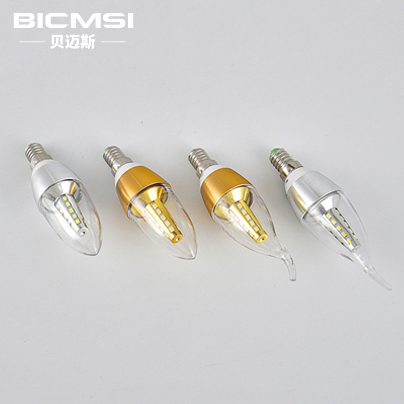 ed candle bulb e14 tail crystal tip bubble energy-saving lamp 5w super bright light source small screw lighting living room chandelier