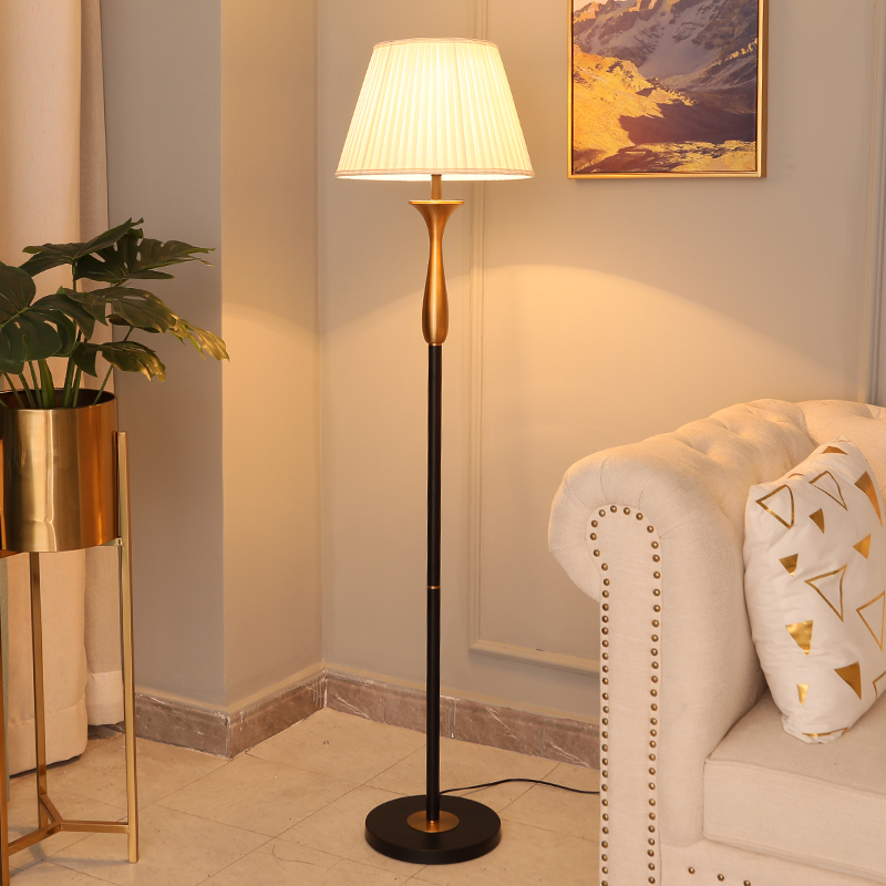 American minimalist living room sofa floor lamp modern cloth cover vertical Nordic minimalist net red bedroom bedside table lamp