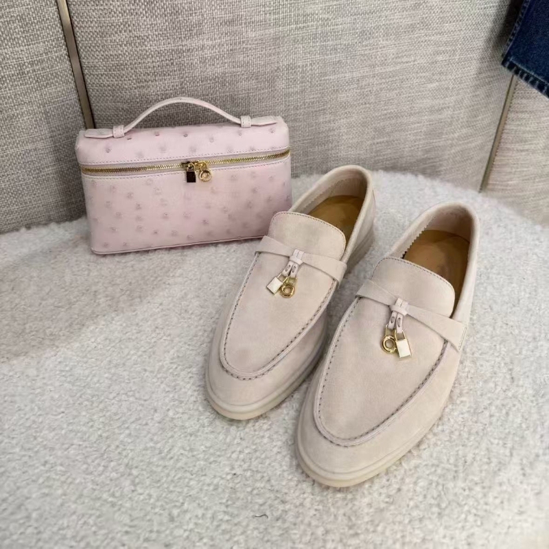 Handmade Suede Tassel Buckle Loafers, Mid-Cut Round-Toe Flat Shoes, Moccasins, Mid-Cut Soft-Soled Women's Shoes