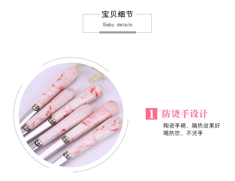 Tay cầm dài châu Âu nhỏ sang trọng khuấy cà phê thìa Cá tính sáng tạo cốc cốc thìa Bắc Âu in lưới màu đỏ tráng miệng thìa - Cà phê phin pha cafe inox