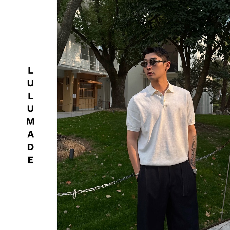 Lulumade【Little Pony 1590 Edition】40-Count Long-Staple Cotton T-Shirt Yarn Embroidered Jersey Knit Short-Sleeve Polo Shirt