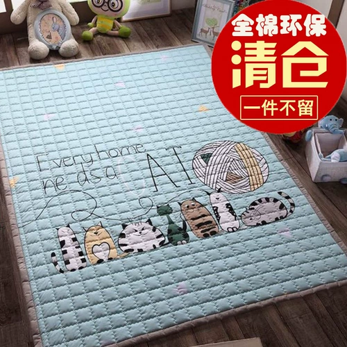 Хлопковый экологичный детский складной игровой коврик для ползания, нескользящий ковер для домашнего использования для спальни для гостиной, увеличенная толщина