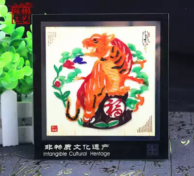 Shadow decoration painting Zodiac crystal frame decoration Chinese style characteristic small gift to send foreigners craft gift decoration