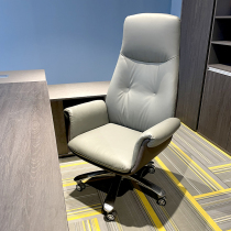 Genuine leather owner chair office chair comfort long sitting large class chair business office computer chair can lie with light and luxurious seat