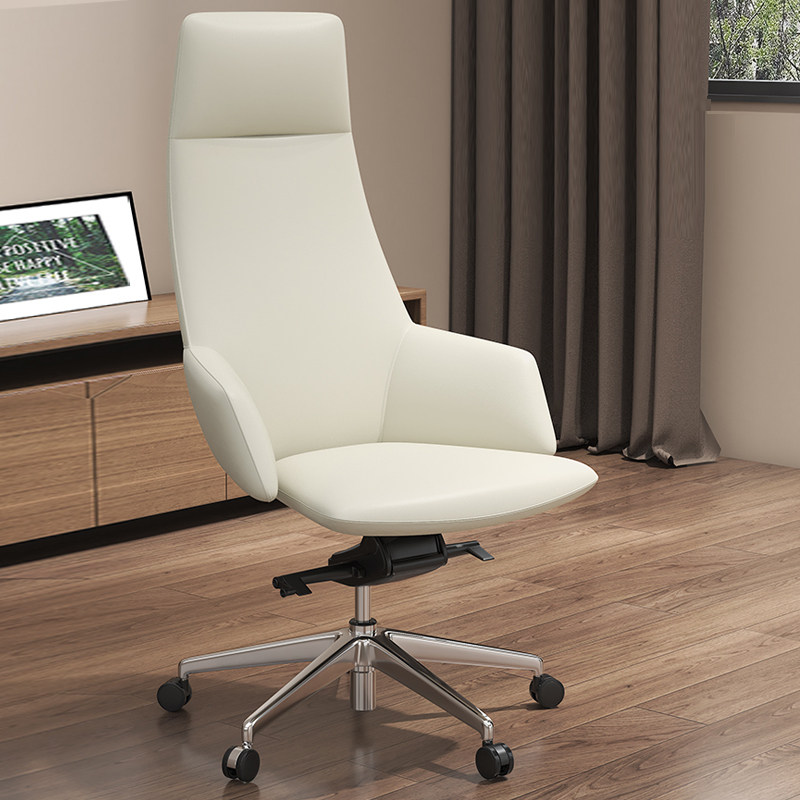 Leather boss chair office chair home comfortable sedentary computer seat ergonomic chair executive chair backrest swivel chair