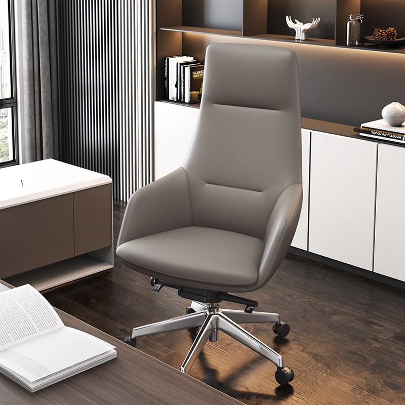 Office chair comfort for long sitting large class chair Lying Cow Leather Boss Chair Lift Computer Chair Human Body Home Office