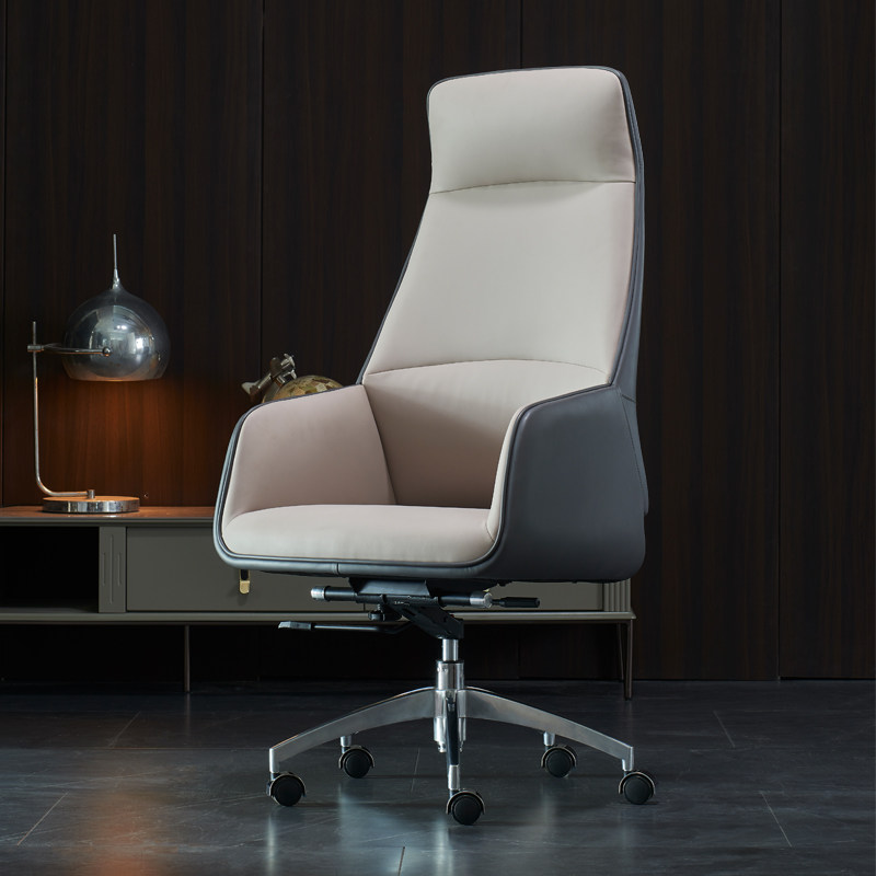 Willpower light lavish genuine leather office chair Chair Home Large Class Chair Comfort Computer Chair President Chair Long Sitting Adjustable