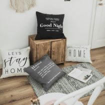 Nordic home cotton sofa pillow letter printing ins style simple pillow photo matching decoration hot sale