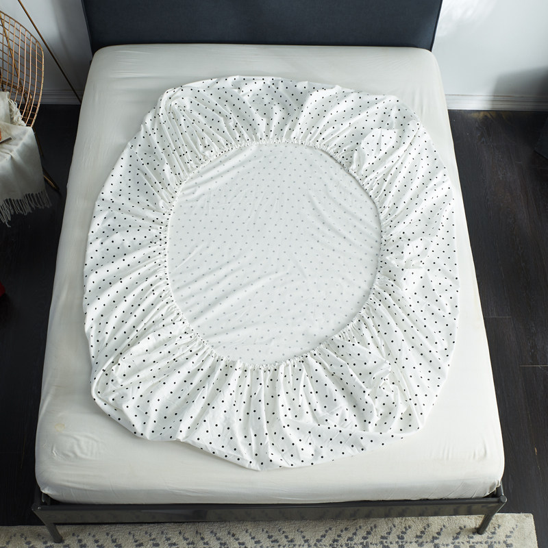 Single Pint Retro Wave Dot Brown Cushion Bed Ogasawara Full Cotton Small Dot Mattress Cover Protective Sleeve Pure Cotton Single Piece