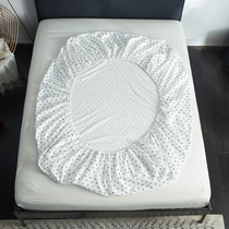 Single product retro wave dot brown mat bed hat set cotton small spot mattress cover protective cover cotton single piece of bed hat