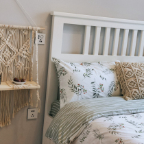 Wind shadow flower American pastoral ins wind net red plant four-piece set Cotton quilt Single bedding Cotton fitted sheet