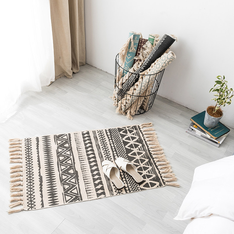 Bohemian Ethnic Wind Cotton Linen Mat washable tatami Minjuku apartments Bedroom cloth Cloth Art Rug Mat