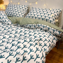 Simple Nordic Wind cotton four - piece fresh bed cotton cotton pack double - bed double - size 1 8 2m bed