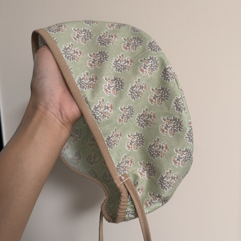 New Product [Imported Pure Cotton - Mint Green Indian Floral] Handmade Breathable and Comfortable Floral Medical Work Cap