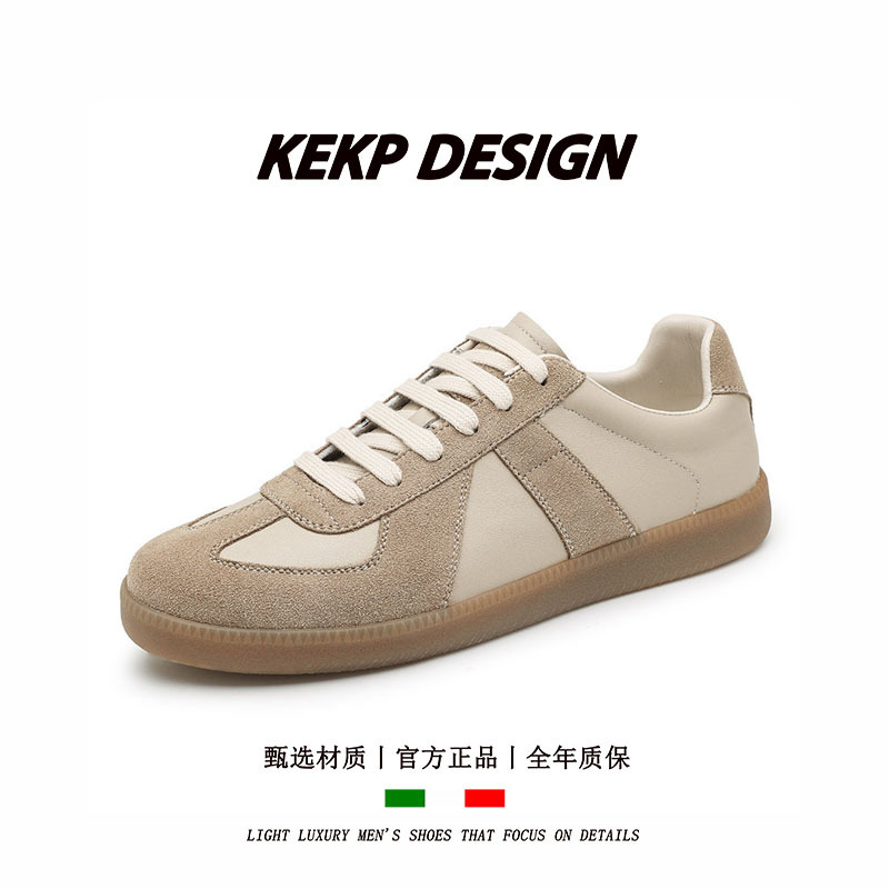 [First-Layer Cowhide] Kekp Men's High-End Brand Super Popular German Training Shoes, Summer Breathable Slip-On Casual Lazy Shoes